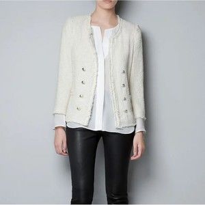 Zara Limited Edition Open Front Tweed Blazer XS